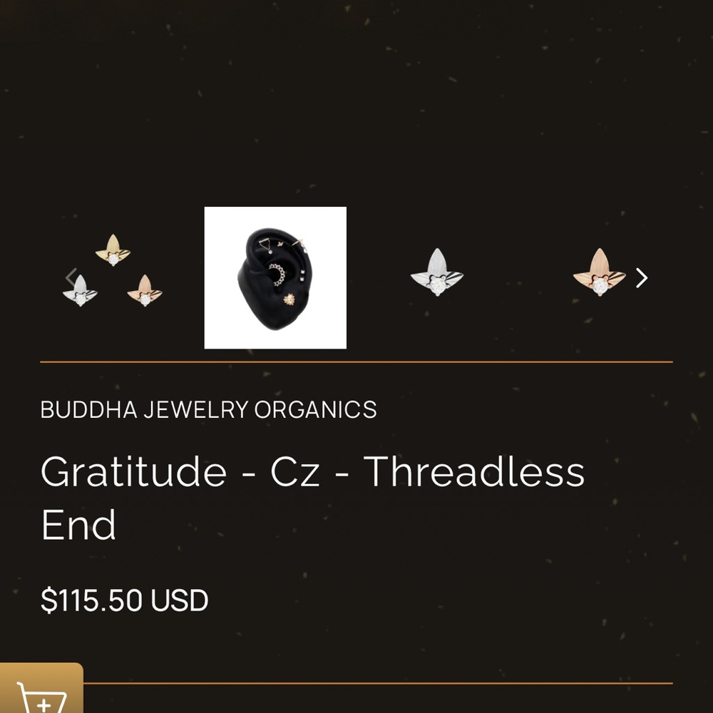 Buddha Jewelry 14k gold with diamond center 4mm gratitude gorgeous piece each - Picture 4 of 4
